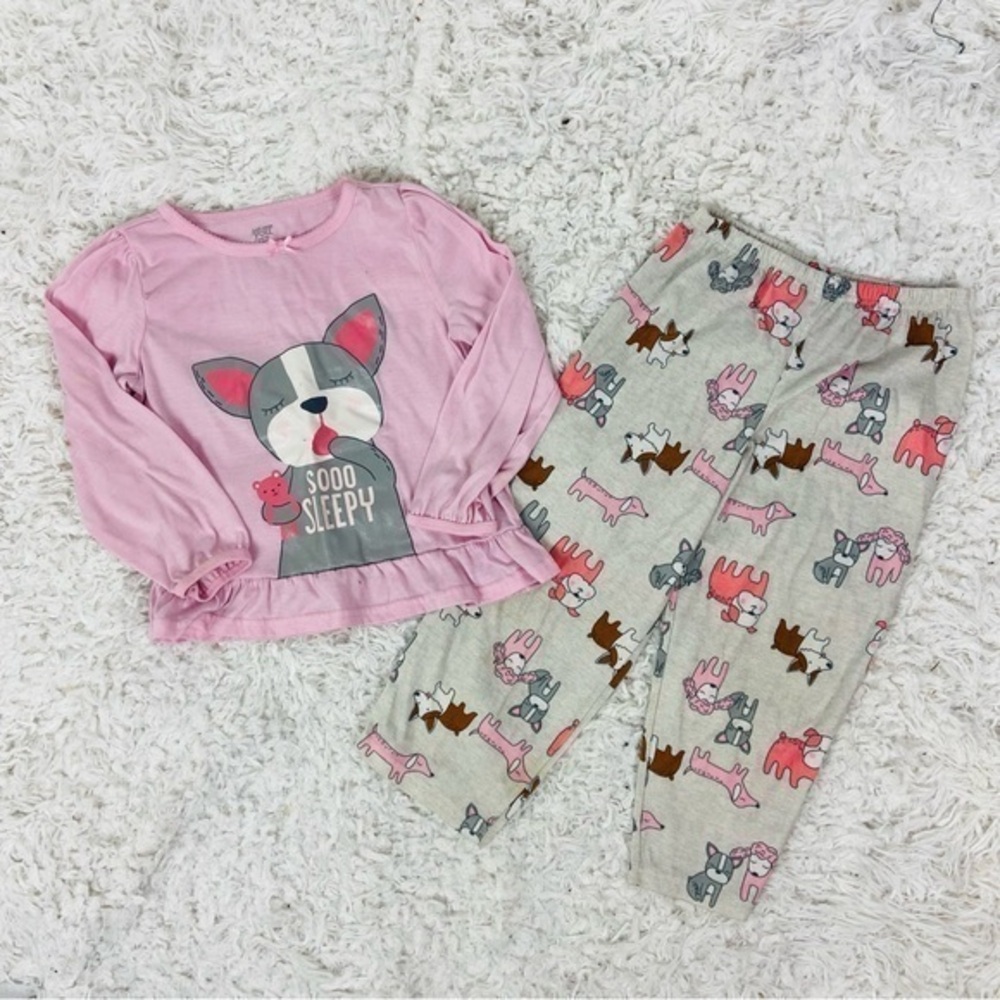 Carter's Pink & Gray Dog sooo sleepy Pajama Set size 5T